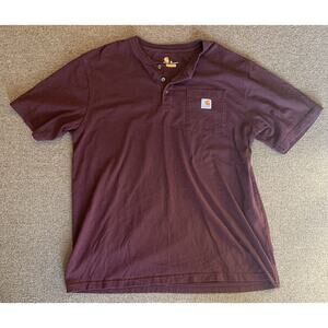 Carhartt Regular Fit Heavyweight Short-Sleeve Men's Pocket T-Shirt - XL Burgundy